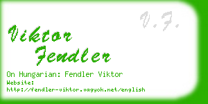 viktor fendler business card